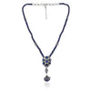 Silver Plated Valentine Zircon Blue  Necklace Set