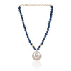 Gold Plated Valentine Zircon Blue Necklace Set