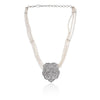 Silver Plated Valentine Victorian Pearl Necklace Set