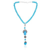 Silver Plated Valentine Victorian Turquoise Necklace Set