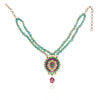 Gold Plated  Valentine Ruby Zircon Necklace Set