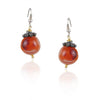 Silver Plated Valentine Zircon Orange Tassel Necklace Set