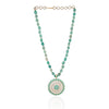 Gold Plated Valentine Zircon Green Onyx Necklace Set