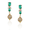 Gold Plated Valentine Zircon Green Onyx Necklace Set