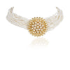 Gold Plated Valentine Pearl Gold Choker Set