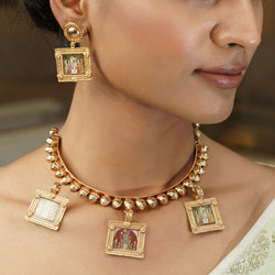 Pichwai  22k Gold Plated Necklace Set