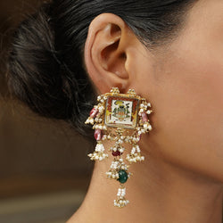 Pichwai Edhitha 22k Gold Plated Earring