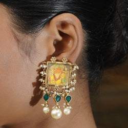 Pichwai Bhavya 22k Gold Plated Earring