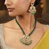 Gemstone Dhanishka 22k Gold Plated Pendant Set