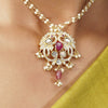 Gemstone Falguni 22k Gold Plated Pendant Set