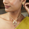 Gemstone Falguni 22k Gold Plated Pendant Set
