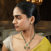 Gemstone Ganavi 22k Gold Plated Pendant Set