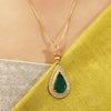 Gemstone Gaurika 22k Gold Plated Pendant Set