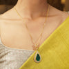 Gemstone Gaurika 22k Gold Plated Pendant Set