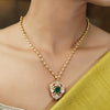 Gemstone Fulmati 22k Gold Plated Pendant Set