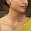 Gemstone Hamsika 22k Gold Plated Pendant Set
