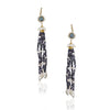 Gold Plated Kundala Iolite Tassel Earrings