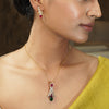 Gemstone Harisha 22k Gold Plated Pendant Set
