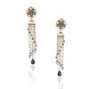 Gold Plated Kundala Blue Kundan Tassel Jhumki Earrings