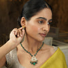 Gemstone Hiranya 22k Gold Plated Pendant Set