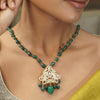 Gemstone Hiranya 22k Gold Plated Pendant Set