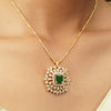 Gemstone Kaishori 22k Gold Plated Pendant Set