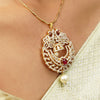 Gemstone navya 22k Gold Plated Pendant Set