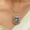 Gemstone Kanchana 22k Gold Plated Pendant Set