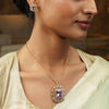 Gemstone Kanchana 22k Gold Plated Pendant Set