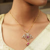 Gemstone Kashika 22k Gold Plated Pendant Set