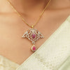 Gemstone Kashika 22k Gold Plated Pendant Set
