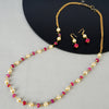 Dor Gold Plated Ruby Jade Pearl String Set