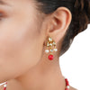 Gold Plated Poorak Kundan Coral Necklace Set