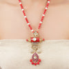 Gold Plated Poorak Kundan Coral Necklace Set