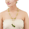Gold Plated Poorak Peridot Zircon  Necklace Set