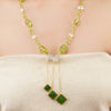 Gold Plated Poorak Peridot Zircon  Necklace Set