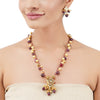 Gold Plated Poorak Kundan Ruby Necklace Set