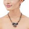 Silver Plated Poorak Zircon Smokey Quartz Necklace Set