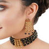 Gold Plated Poorak Zircon Black Onyx Choker Set