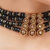 Gold Plated Poorak Zircon Black Onyx Choker Set