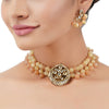 Gold Plated Poorak Kundan Lemon Choker Necklace Set