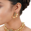 Gold Plated Poorak Kundan Lemon Choker Necklace Set