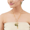 Gold Plated Poorak Peridot Citrine Necklace Set
