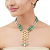 Gold Plated Poorak Kundan Green Onyx Necklace Set