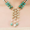 Gold Plated Poorak Kundan Green Onyx Necklace Set
