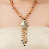 Gold Plated Poorak Zircon Carnelian Necklace Set