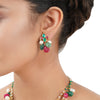 Gold Plated Poorak Kundan Red Green Necklace Set