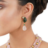 Gold Plated Poorak Kundan Rose Quartz Necklace Set