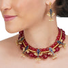 Anokhi  Fish Red Jade Necklace Set