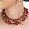 Anokhi  Fish Red Jade Necklace Set
